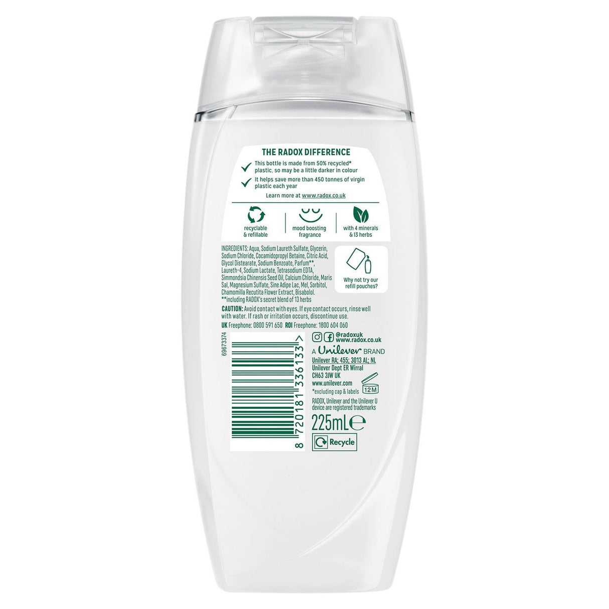 Radox Feel Moisturised Chamomile & Oat Shower Gel 225ml