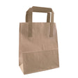 Recycled SOS Brown Paper Bags with Flat Handles | Small - 7" x 9" (Pack of 25)