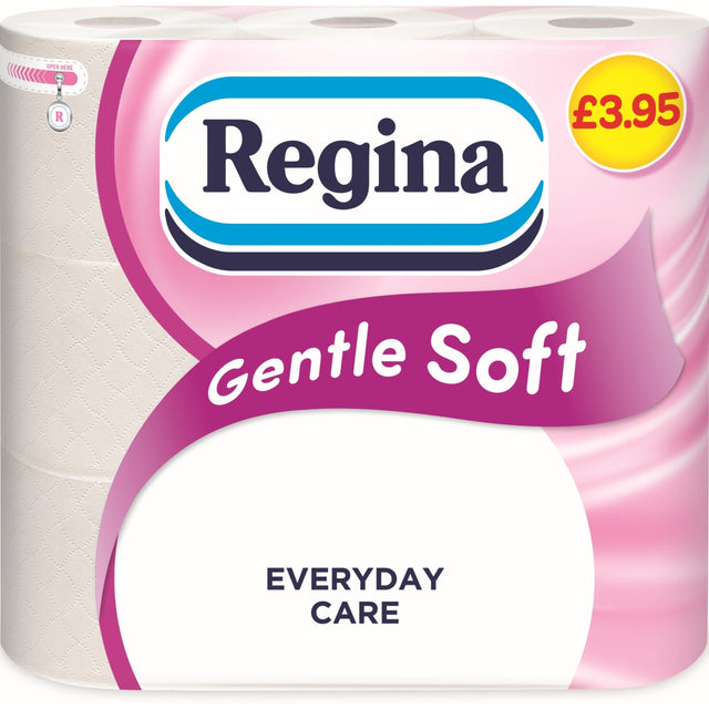 Regina Gentle Soft 3 Ply Quilted Toilet Roll White - Pack of 9