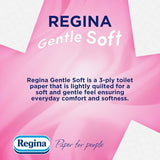 Regina Gentle Soft 3 Ply Quilted Toilet Roll White - Pack of 9