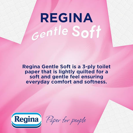 Regina Gentle Soft 3 Ply Quilted Toilet Roll White - Pack of 9