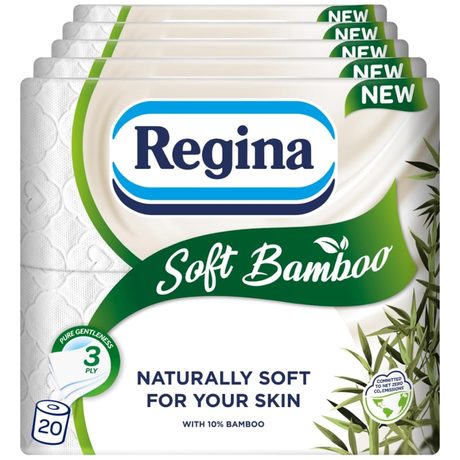 Regina Soft Bamboo 3 Ply Toilet Rolls - Pack of 20