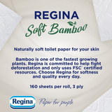 Regina Soft Bamboo 3 Ply Toilet Rolls - Pack of 4