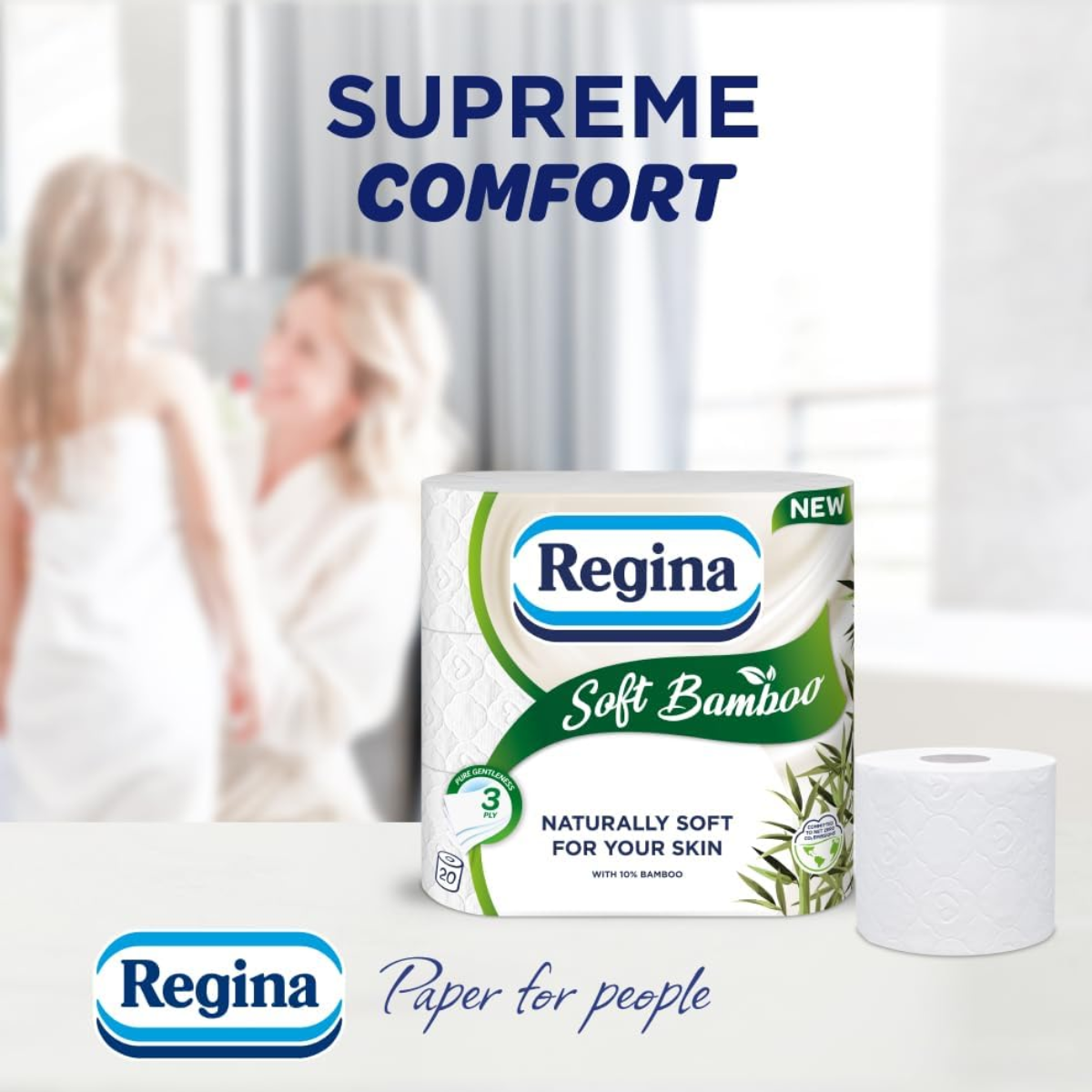 Regina Soft Bamboo 3 Ply Toilet Rolls - Pack of 4