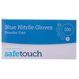 Safetouch Blue Nitrile Gloves Powder-Free, Medical Class 1 | Extra Large (Box of 100)