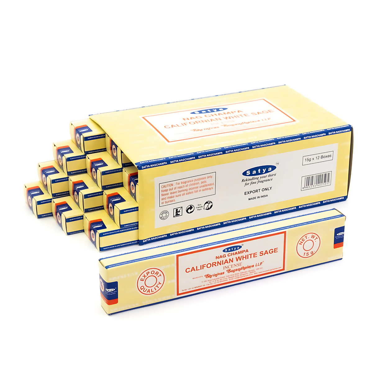 Satya Californian White Sage Incense Sticks 15g | Pack of 12