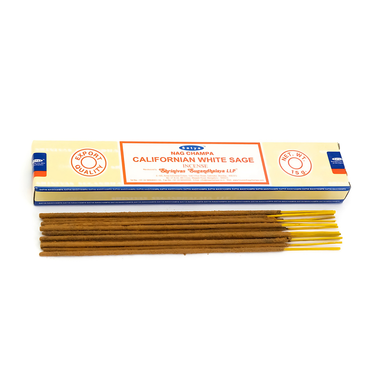 Satya Californian White Sage Incense Sticks 15g | Pack of 12