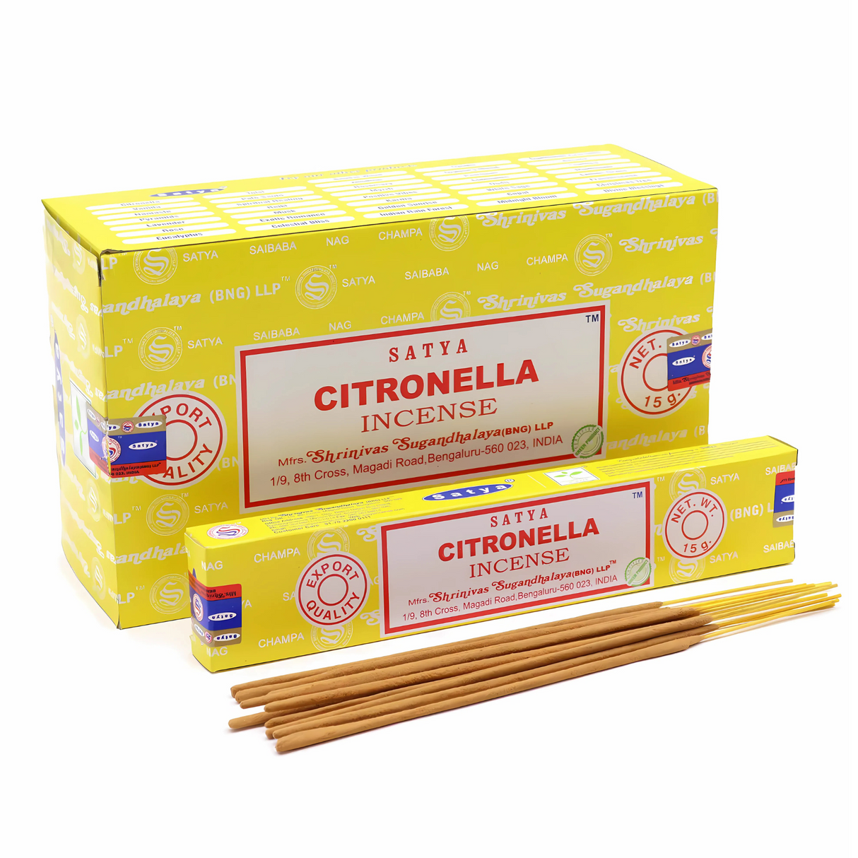 Satya Citronella Incense Sticks 15g |Pack of 12
