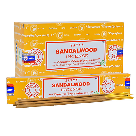 Satya Sandalwood Incense Sticks 15g | Pack of 12