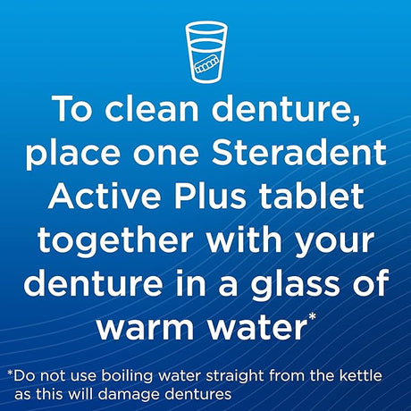 Steradent Active Plus Denture Daily Cleaner - 30 Tablets