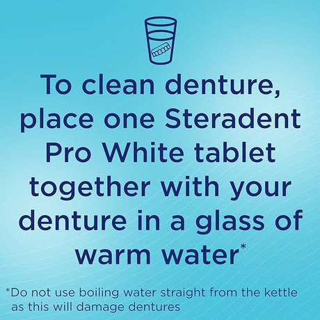 Steradent Pro White Denture Daily Cleaner - 30 Tablets