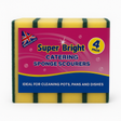 Super Bright Catering Sponge Scourers Pack of 4
