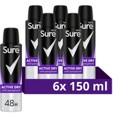Sure Men Active Dry Antiperspirant Deodorant 150ml | Pack of 6