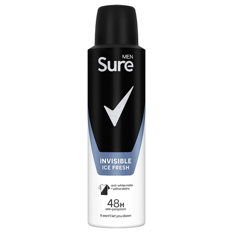 Sure Men Invisible Ice Fresh Antiperspirant Deodorant 150ml | Pack of 6