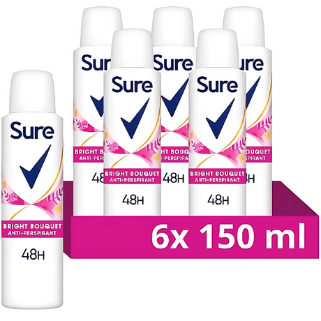Sure Women Bright Bouquet Antiperspirant Deodorant 150ml | Pack of 6
