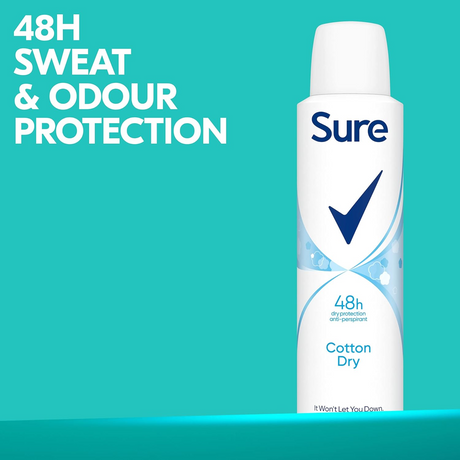 Sure Women Cotton Dry Antiperspirant Deodorant 150ml | Pack of 6