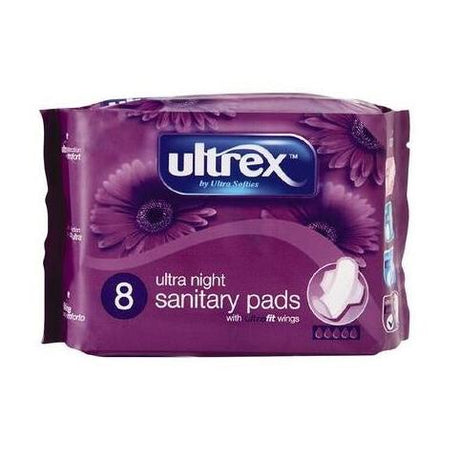 Ultrex Ultra Night with Wings Sanitary Pads 8s