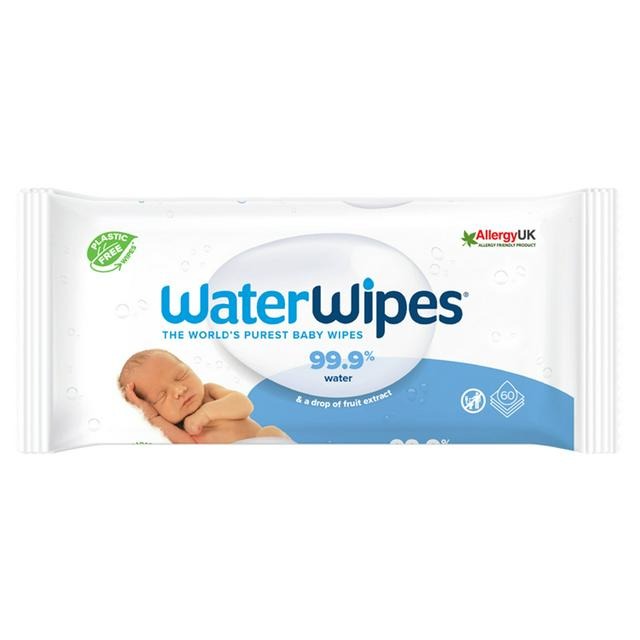 WaterWipes Sensitive Biodegradable Plastic-Free Baby Wipes 60s