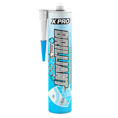 XPRO Brilliant 365+ Mould Resistant Bathroom Silicone Sealant, Clear 300ml