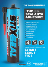 XPRO StixSeal Ultra Strong Sealant & Trade Adhesive, Black 280ml