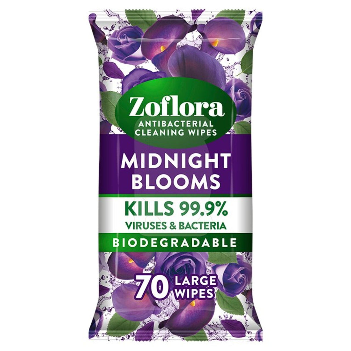 Zoflora Midnight Blooms Multi-Surface Anti-Bacterial Cleaning Wipes 70s