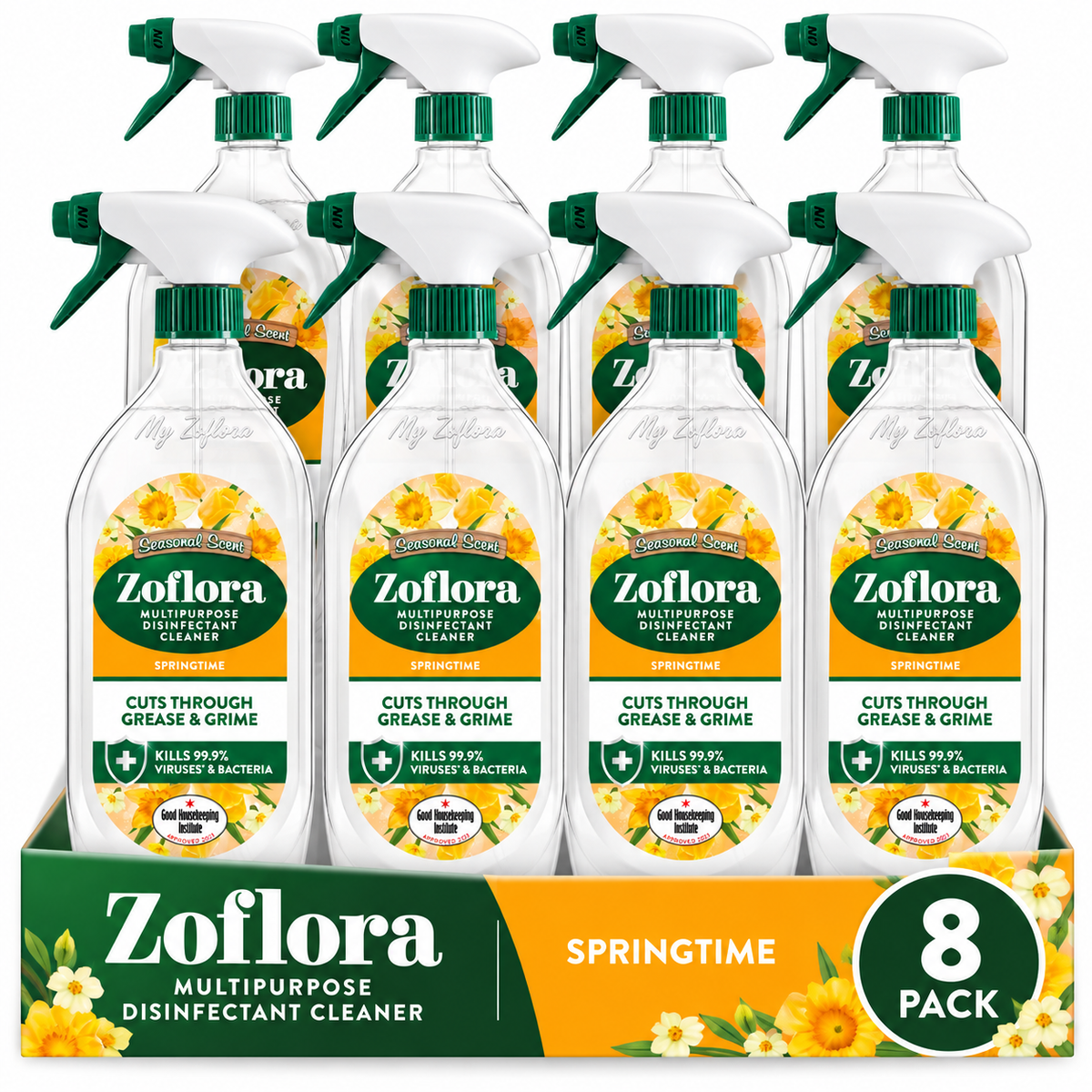 Zoflora Power Bathroom Cleaner Trigger SpringTime 800ml | Pack of 8